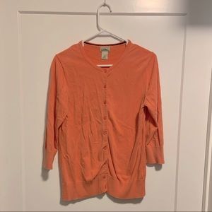 LL Bean salmon pink cardigan M